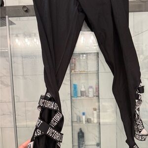 Victoria's Secret Black Leggings with Logo Detail
